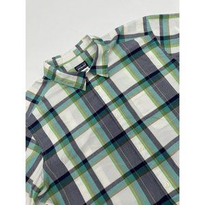 Patagonia Blue and Green Plaid Men's Shirt